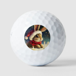 Christmas Rabbit (4) Golf Balls