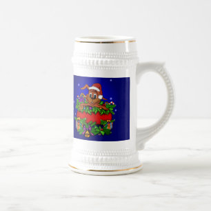Christmas Rabbit Beer Stein