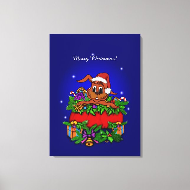 Christmas Rabbit Canvas Print (Front)