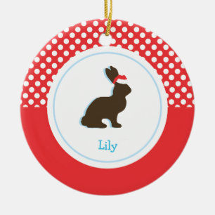 Christmas Rabbit Holiday Ornaments