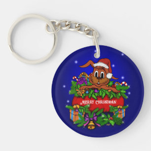 Christmas Rabbit Keychain