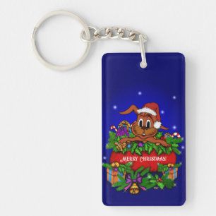 Christmas Rabbit Keychain
