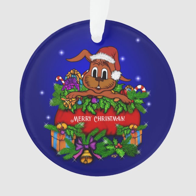 Christmas Rabbit Ornament (Front)