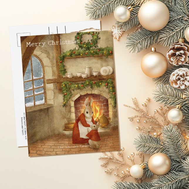 Christmas Rabbit Peter Carte Postale Vintage (Créateur téléchargé)