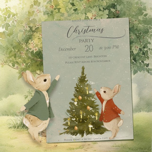 Christmas Rabbit Peter Invitation (Creator Uploaded)