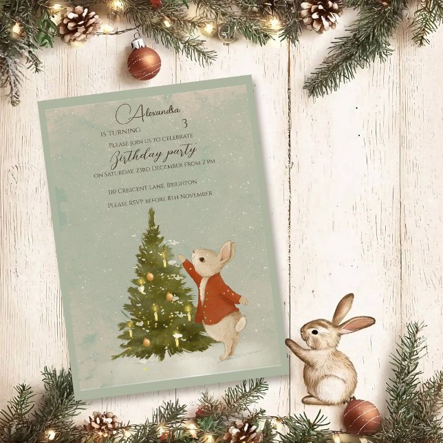 Christmas Rabbit Peter Invitation (Creator Uploaded)
