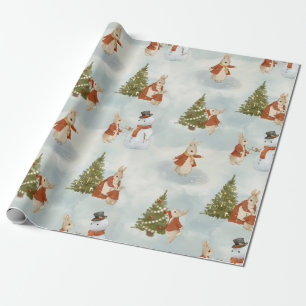 Christmas Rabbit Peter Vintage Wrapping Paper