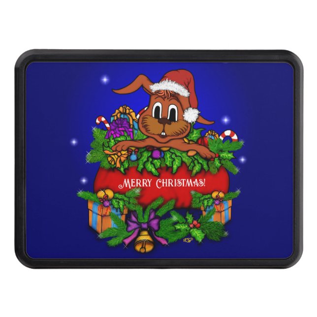 Christmas Rabbit Trailer Hitch Cover (Front)