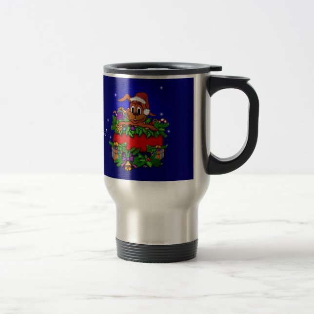 Christmas Rabbit Travel Mug (Right)