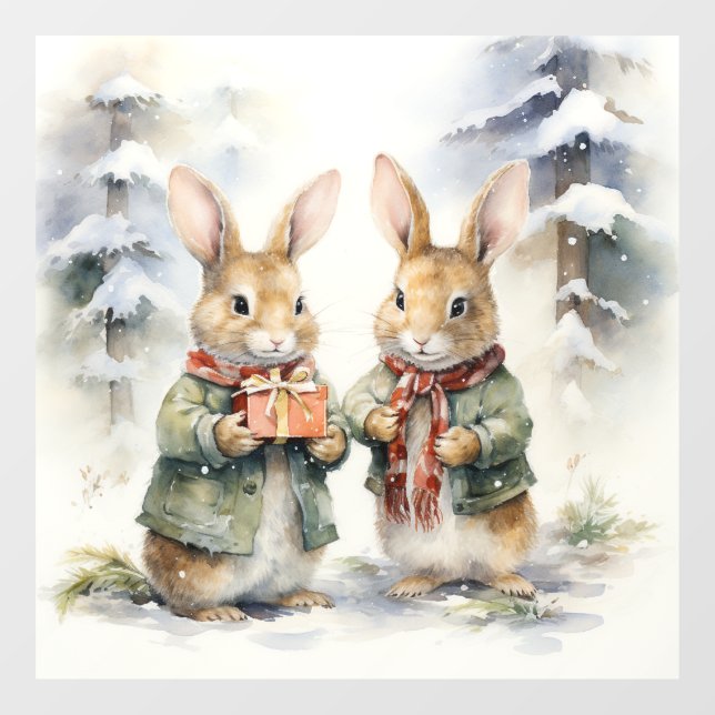 Christmas Rabbit Window Cling (Sheet)