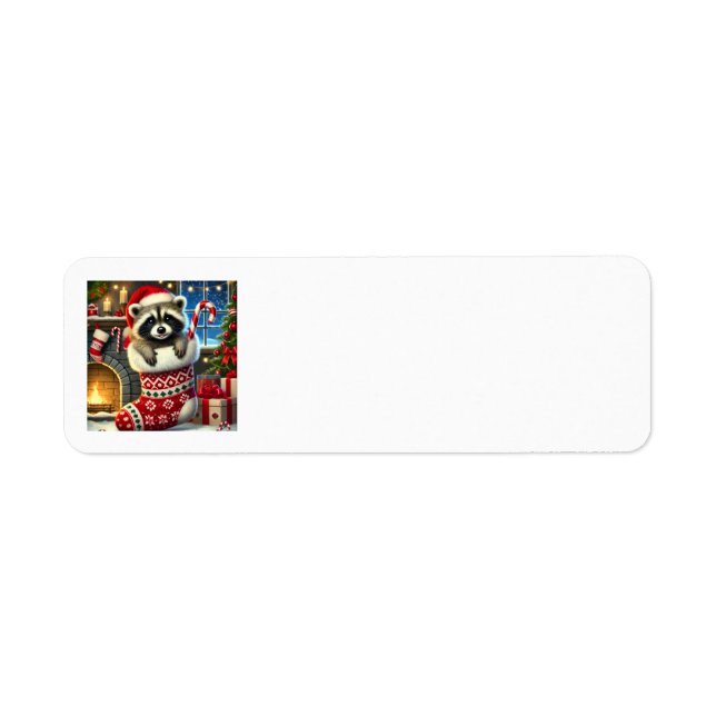 Christmas Raccoon Address Labels (Front)