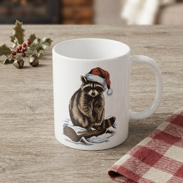 Christmas Raccoon Coffee Mug