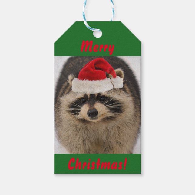 Christmas raccoon Gift Tags (Front)