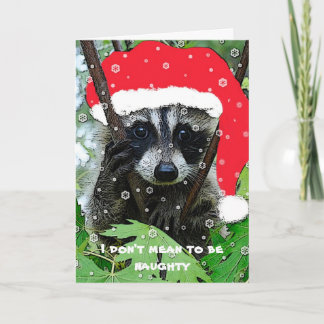 Christmas Raccoon - Greeting Card