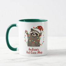 Christmas Raccoon Hot Coco 