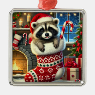 Christmas Raccoon Ornament