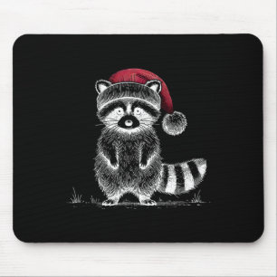 Christmas Raccoon Santa Hat Trash Panda Raccoon Lo Mouse Pad
