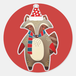 christmas raccoon stickers