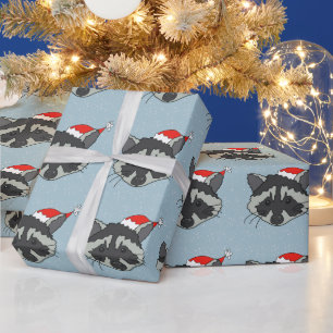 Christmas Raccoon Wrapping Paper