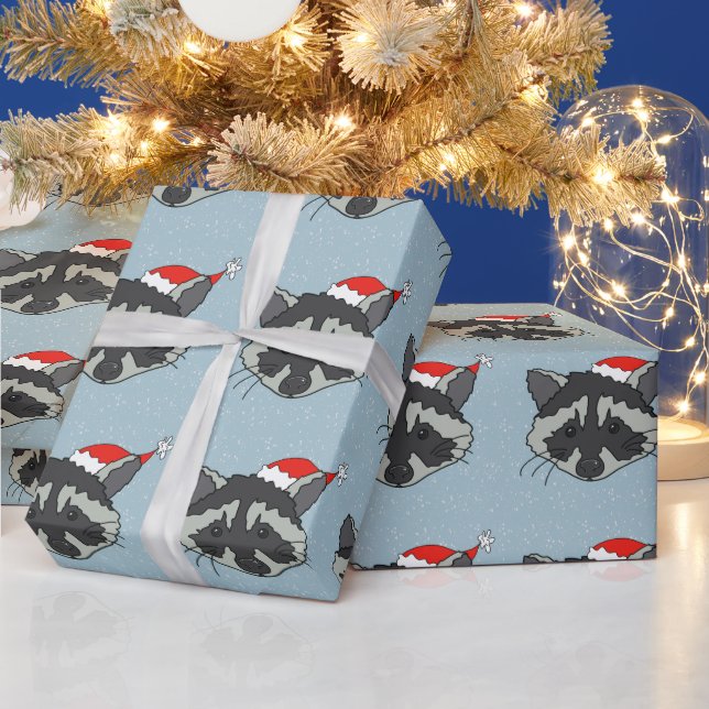 Christmas Raccoon Wrapping Paper (Holidays)