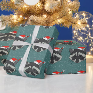 Christmas Raccoon Wrapping Paper