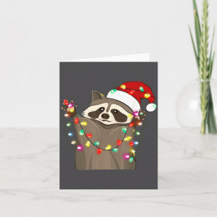 Christmas Racoon Swea,funny Christmas Lights Racco Card