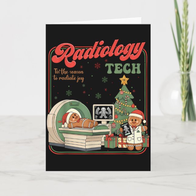 Christmas Radiology Tech Funny Gingerbread Man Rad Card (Front)