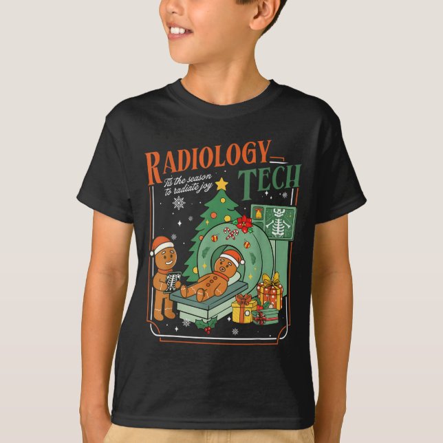 Christmas Radiology Tech Funny Gingerbread Man Rad T-Shirt (Front)