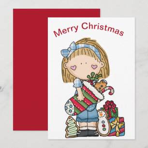 Christmas Rag doll Holding A Stocking  Holiday 