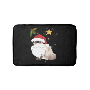 Christmas Ragdoll cat   Bath Mat