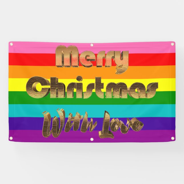 Christmas Rainbow Flag Gay Pride LGBT Original Banner (Horizontal)