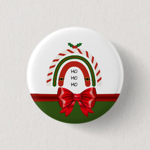 Christmas Rainbow Let it Snow 1 Inch Round Button