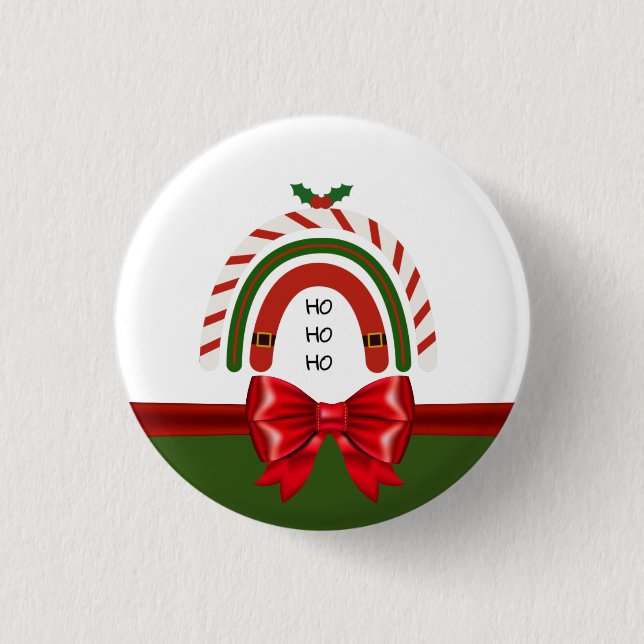 Christmas Rainbow Let it Snow  1 Inch Round Button (Front)