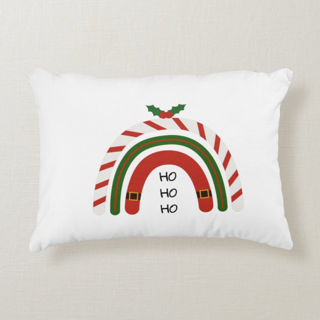 Christmas Rainbow Let it Snow    Accent Pillow (Front)