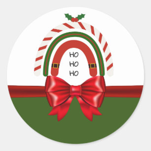 Christmas Rainbow Let it Snow  Classic Round Sticker