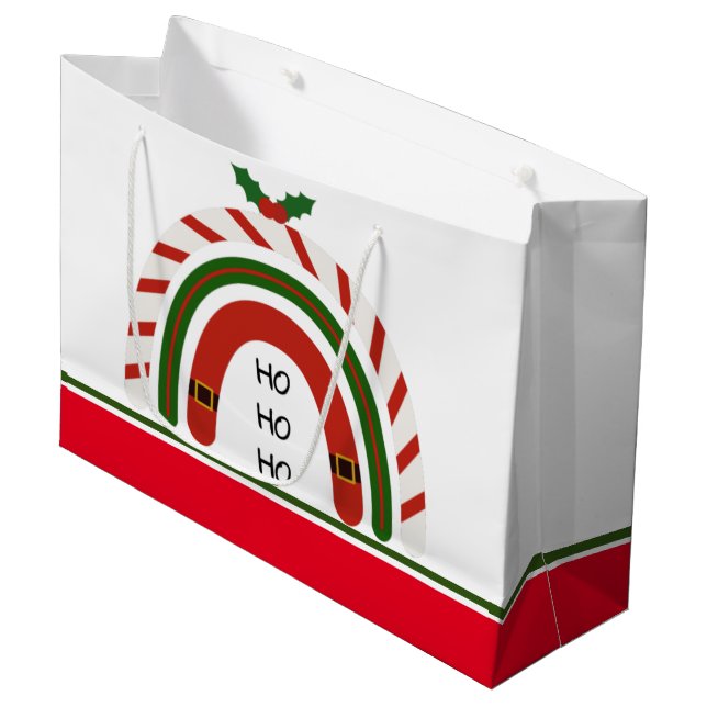 Christmas Rainbow Let it Snow  Large Gift Bag (Front Angled)