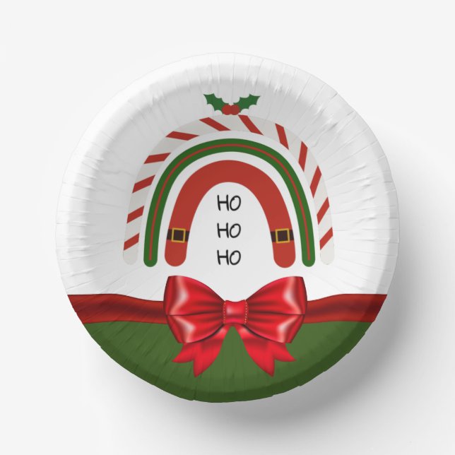 Christmas Rainbow Let it Snow  Paper Plate (Front)