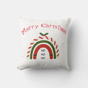 Christmas Rainbow Let it Snow   Throw Pillow