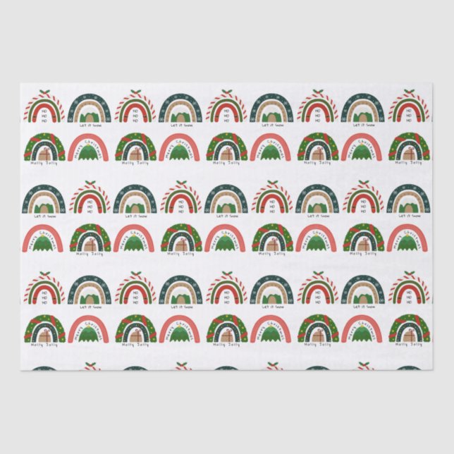 Christmas Rainbow Let it Snow   Tissue Paper (Front)