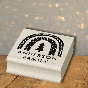 Christmas Rainbow Rubber Stamp