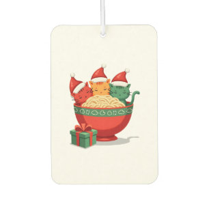 Christmas Ramen Cat Santa Anime Meow Kitty Meow Ca Air Freshener