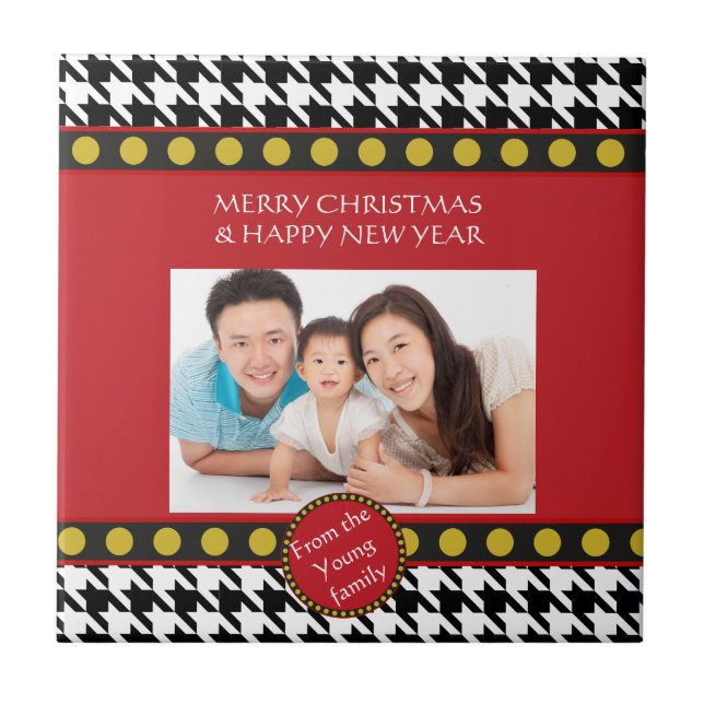 Christmas range Dogtooth, Houndstooth Tile (Front)