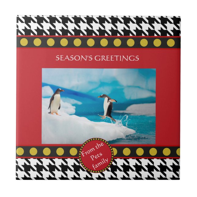 Christmas range Dogtooth, Houndstooth Tile (Front)