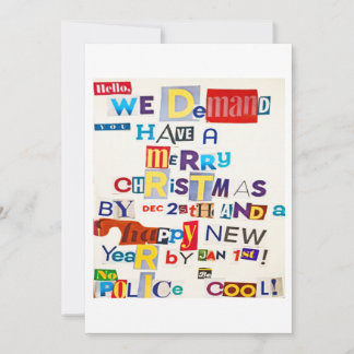 Christmas Ransom Note Joke Card