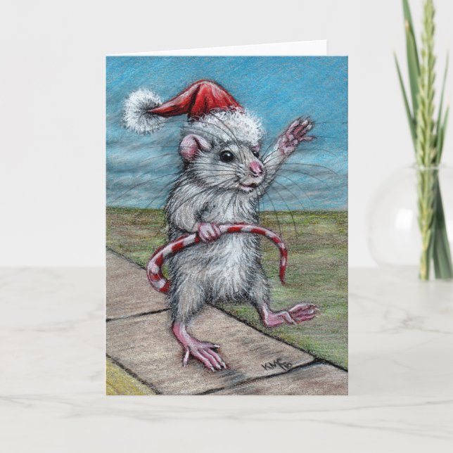 Christmas Rat holiday card (Front)