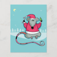 Christmas Rat in Santa Suit