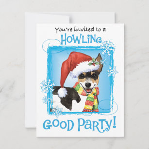 Christmas Rat Terrier Invitation
