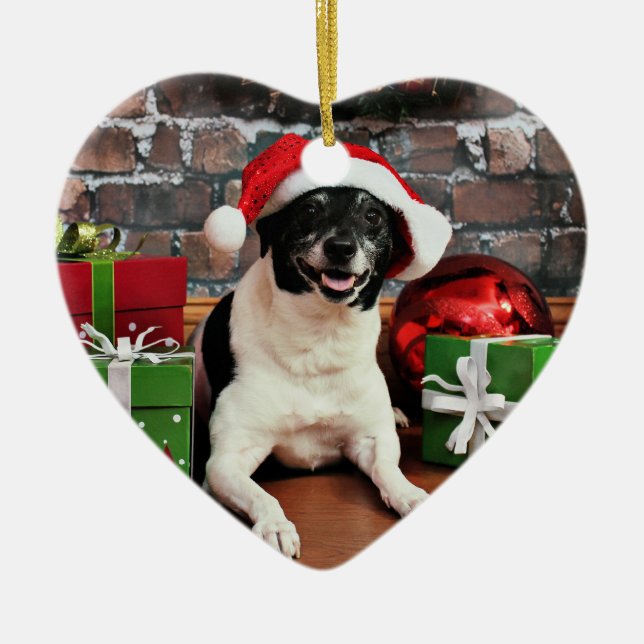Christmas - Rat Terrier - Sparky Ceramic Ornament (Front)