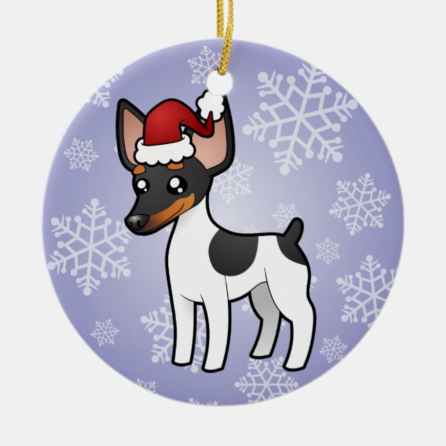 Christmas Rat Terrier / Toy Fox Terrier Ceramic Ornament (Front)