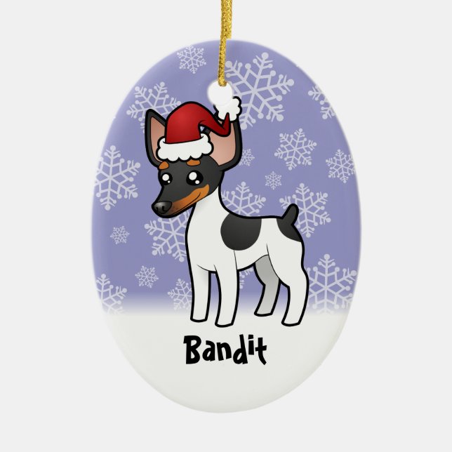 Christmas Rat Terrier / Toy Fox Terrier Ceramic Ornament (Front)